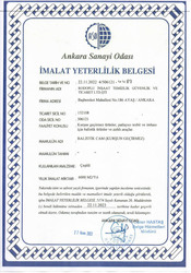 İmalat Yeterlilik Belgesi-Cam