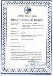 İmalat Yeterlilik Belgesi-Siperlik