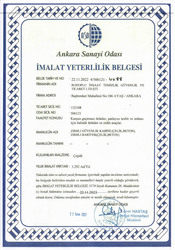 İmalat Yeterlilik Belgesi-Kabin ve Bariyer